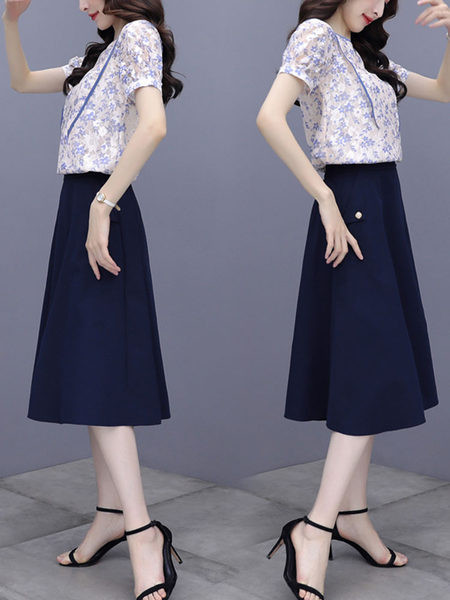 Svakodnevni ženski komplet - košulja i suknja