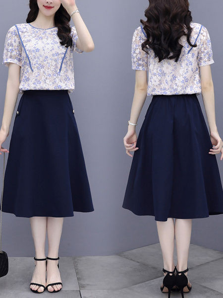 Svakodnevni ženski komplet - košulja i suknja