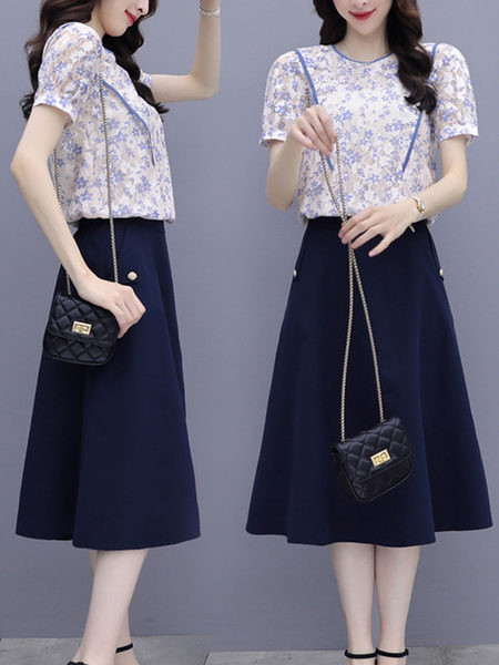 Svakodnevni ženski komplet - košulja i suknja