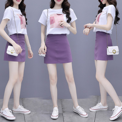 Suvine komplekt - trükise ja lühikese seelikuga t-särk