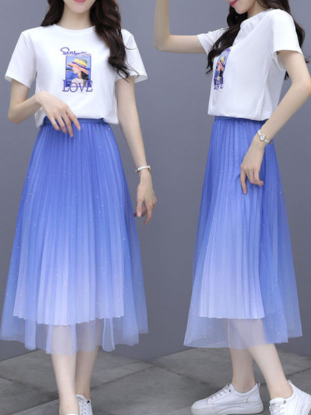 Igapäevane suvekomplekt - T-särk ja tülliga seelik