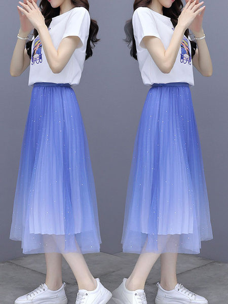 Igapäevane suvekomplekt - T-särk ja tülliga seelik