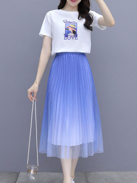 Igapäevane suvekomplekt - T-särk ja tülliga seelik