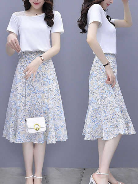 Naiste komplekt kahest osast - pluus ja seelik