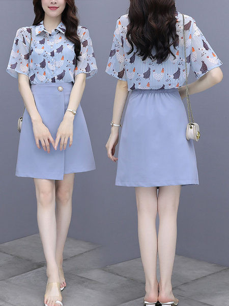 Naiste seelikukomplekt kõrge vöökohaga ja aplikatsiooniga särk