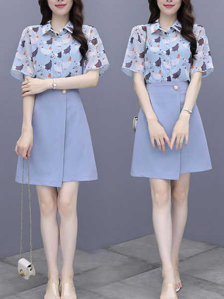 Naiste seelikukomplekt kõrge vöökohaga ja aplikatsiooniga särk