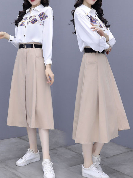 Naiste komplekt - pikkade varrukatega särk ja seelik