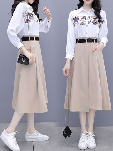 Naiste komplekt - pikkade varrukatega särk ja seelik