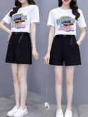 Casual naiste T-särkide komplekt trükise ja lühikeste pükstega