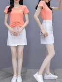 Ljetni komplet - majica sa nabranim efektom i kratka suknja
