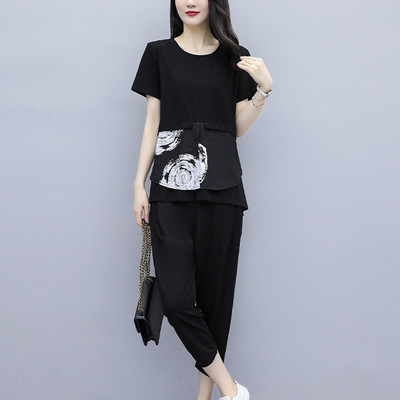 Γυναικείο καθημερινό σετ φαρδύ μοντέλο με απλικέ