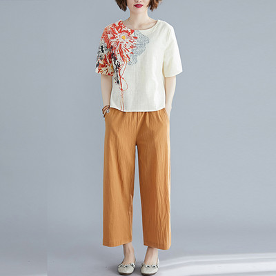 Γυναικείο φαρδύ σετ με απλικέ