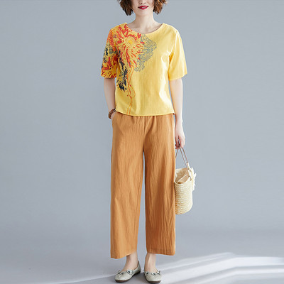 Γυναικείο φαρδύ σετ με απλικέ