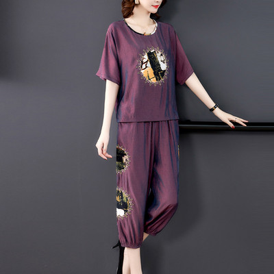 Γυναικείο σετ παντελόνι και μπλούζα με μανίκια 3/4