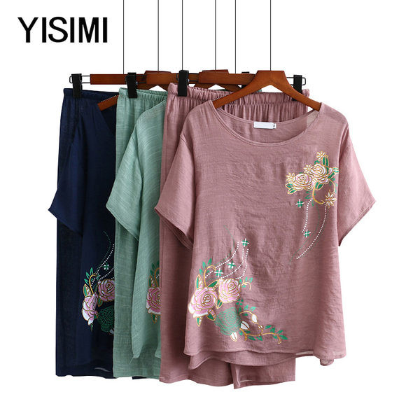 Ležerni komplet bluze s vezom i hlača