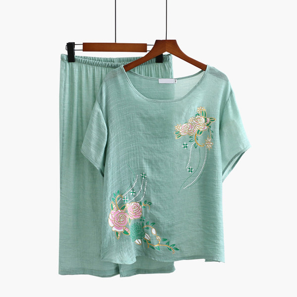 Ležerni komplet bluze s vezom i hlača