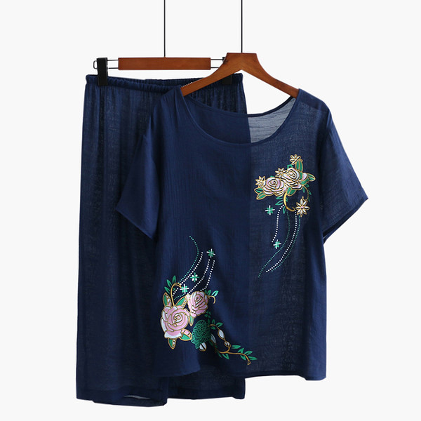 Ležerni komplet bluze s vezom i hlača