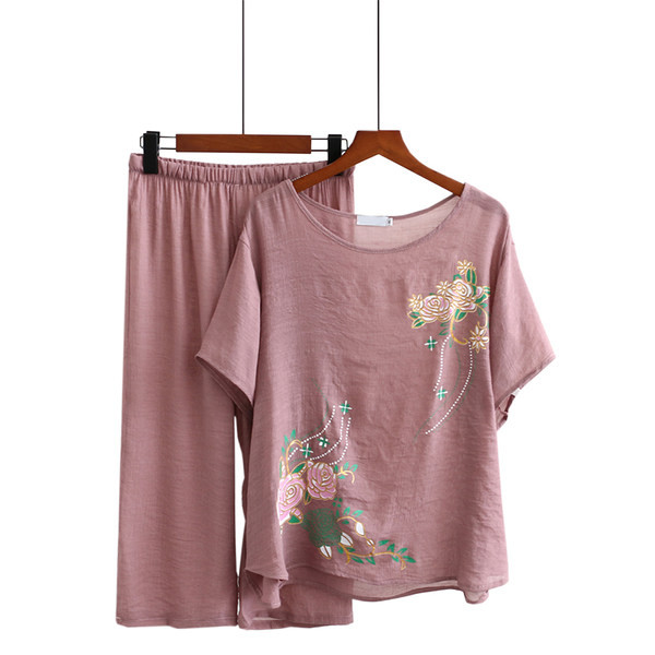 Ležerni komplet bluze s vezom i hlača