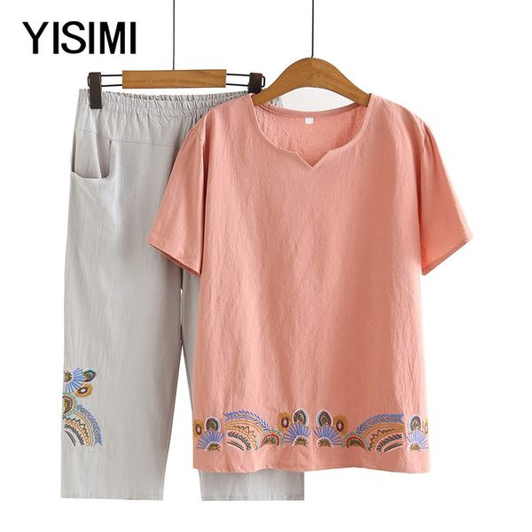 Casual set - majica i hlače s vezom