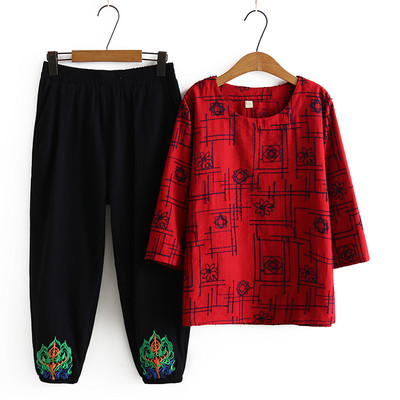 Γυναικείο casual σετ - μπλούζα και παντελόνι