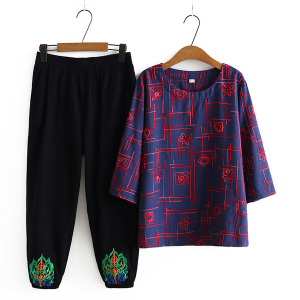 Γυναικείο casual σετ - μπλούζα και παντελόνι