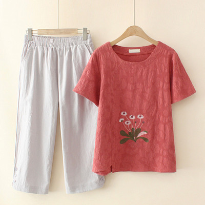 Νέο μοντέλο γυναικείο σετ με κέντημα λουλουδιών