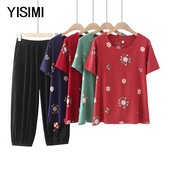 Naiste vabaaja komplekt kaheosalisest pluusist ja pükstest