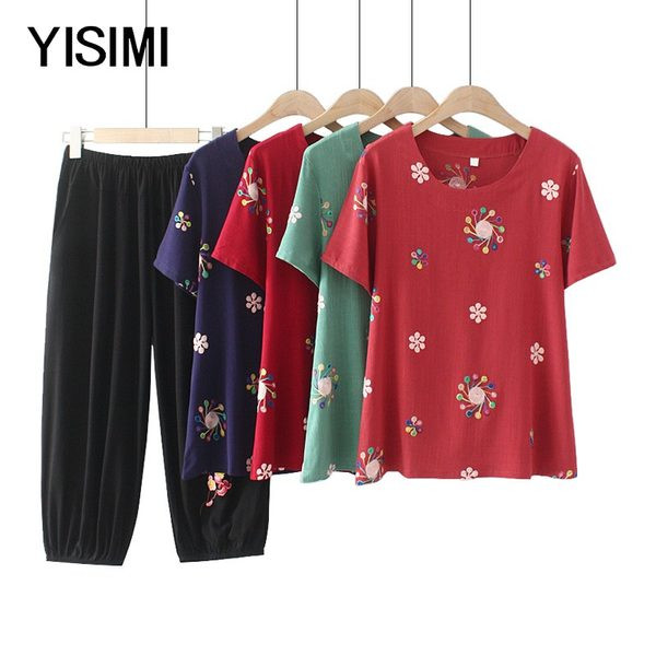 Naiste vabaaja komplekt kaheosalisest pluusist ja pükstest