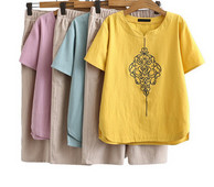 Φαρδύ μοντέλο γυναικείο σετ με απλικέ