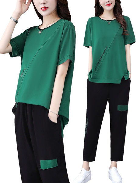 Casual komplekt naistele - pluus ja püksid vaba lõikega