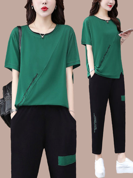 Casual komplekt naistele - pluus ja püksid vaba lõikega