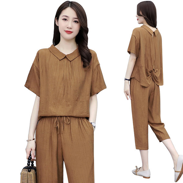 Lai puuvillane komplekt - pluus ja püksid