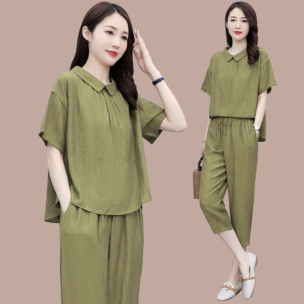 Lai puuvillane komplekt - pluus ja püksid