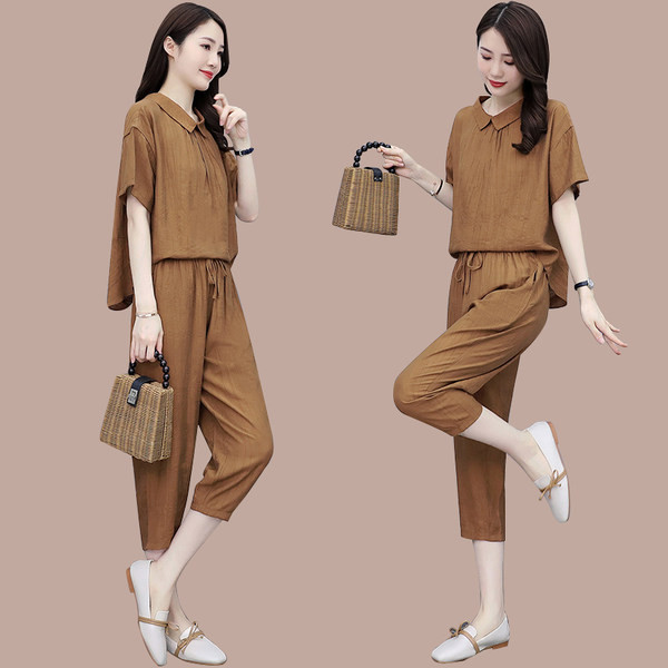 Lai puuvillane komplekt - pluus ja püksid