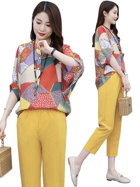 Βαμβακερό καλοκαιρινό σετ - πουκάμισο και παντελόνι