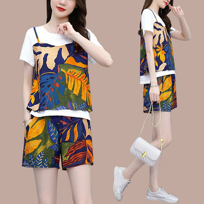 Πολύχρωμο γυναικείο σετ - δύο μέρη