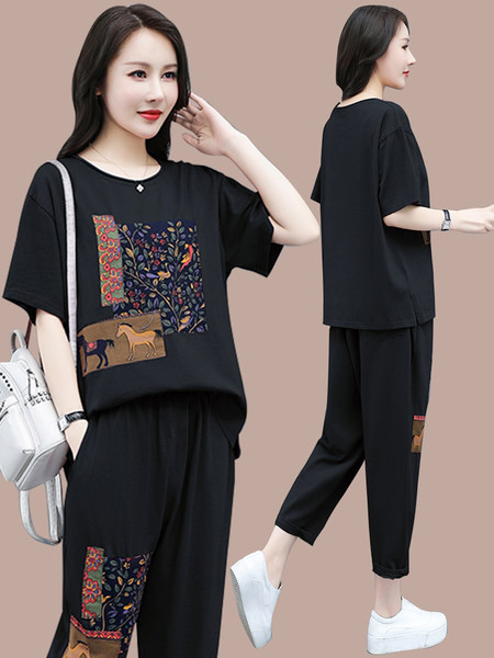 Naiste igapäevane kaheosaline värvitrükiga komplekt