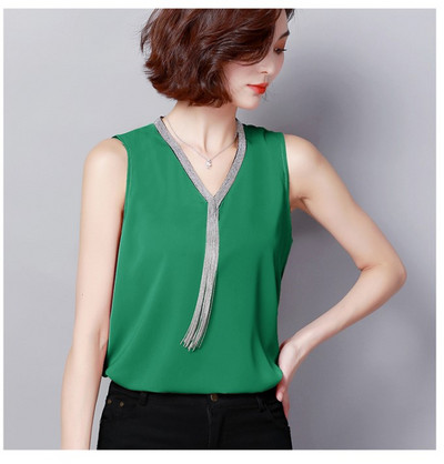 Γυναικείο φανελάκι σιφόν με κρόσσια