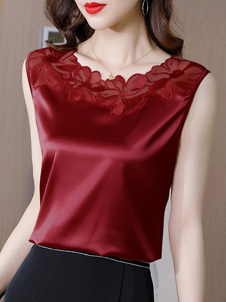 Ženska elegantna majica bez rukava s vezom u nekoliko boja