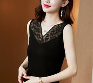 Stiilne naiste topp pits- ja spits-kaelusega