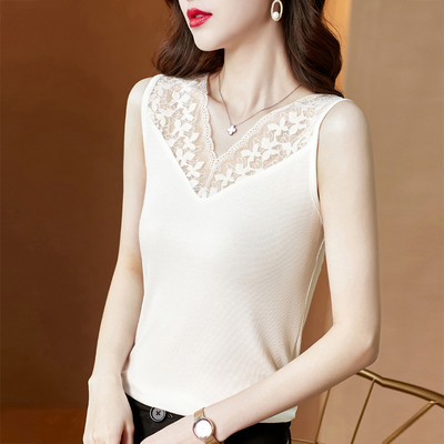 Stiilne naiste topp pits- ja spits-kaelusega