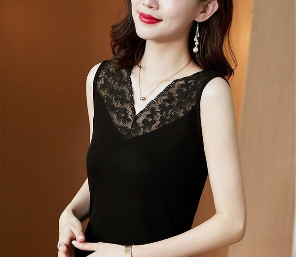 Stiilne naiste topp pits- ja spits-kaelusega