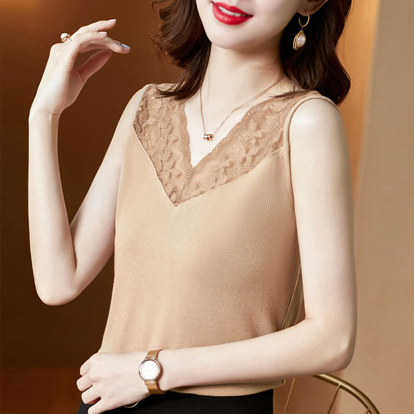 Stiilne naiste topp pits- ja spits-kaelusega