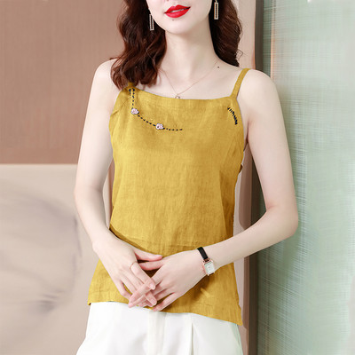 Női pamut felső hímzéssel