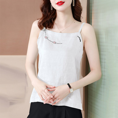 Női pamut felső hímzéssel