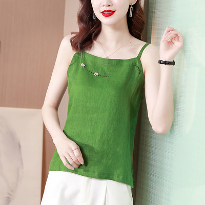 Női pamut felső hímzéssel