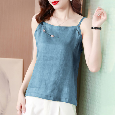 Női pamut felső hímzéssel