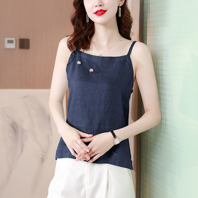 Női pamut felső hímzéssel