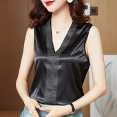 Κομψό σατέν φανελάκι με διακοσμητικές πέτρες