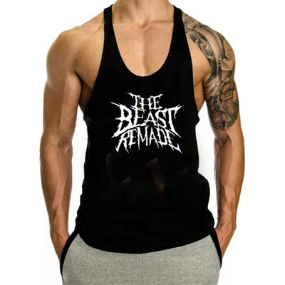 Meeste ovaalse dekoltee ja pealdisega sporttank